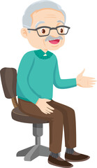 elderly man or grandfather in actions character