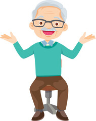 elderly man or grandfather in actions character