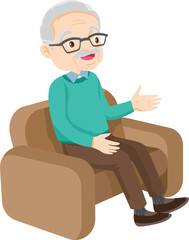elderly man or grandfather in actions character
