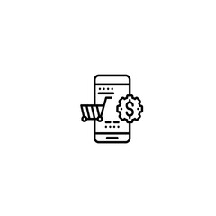 Mobile shopping cart icon