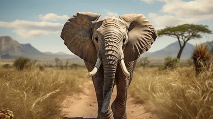 Foto op Canvas elephant in the savannah © Ahmad