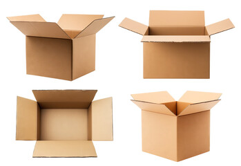 Set of cardboard boxes, cut out