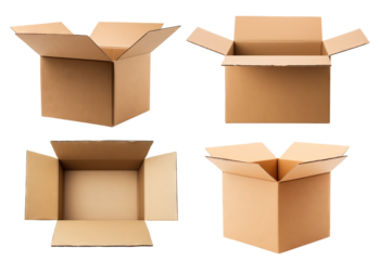 Set of cardboard boxes, cut out