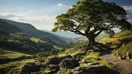 A majestic ash tree in a very unusual place, magical photography