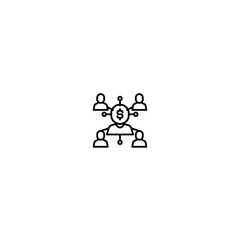 Fototapeta premium teamwork dollar icon