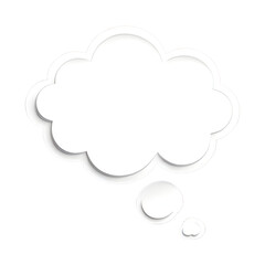White Thought Bubble Round icon 3d isolated on transparent background