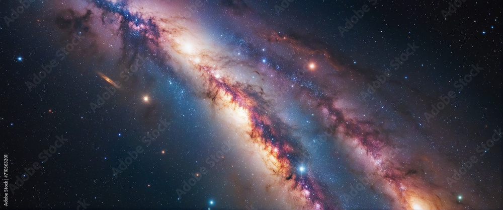 Poster a spectacular display of interstellar dust dancing across the galaxy. edited by hand for maximum imp