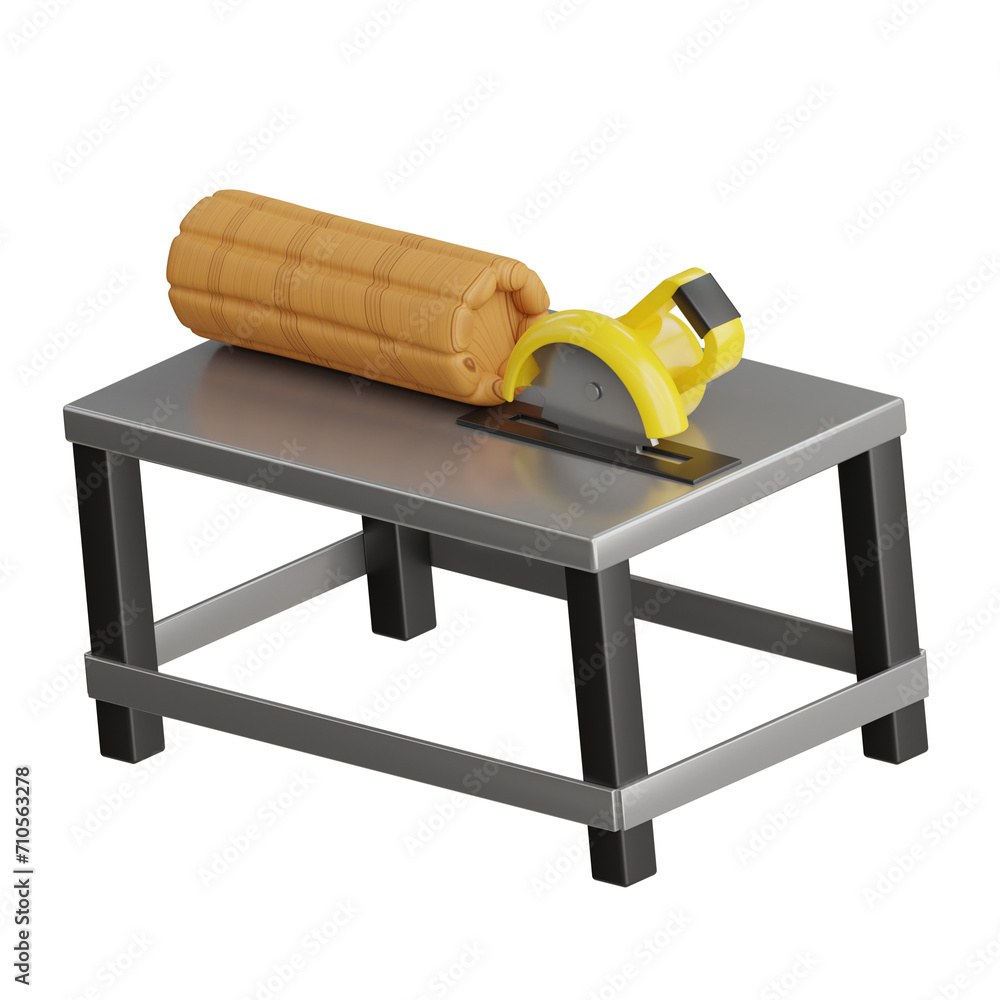 Aufkleber 3d cutting log model accurate log cutting. 3d illustration, 3d element, 3d rendering. 3d visualizati