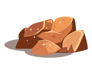 Stones of colorful set. This design skillfully captures the essence of stone formations, with their unique textures and shapes. Vector illustration.