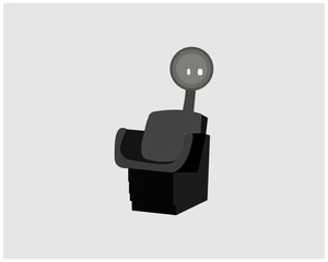 Realistic hairdryer chair for hairdresser salon, barbershop or home usage. Electric barber tool for drying hair and hairdo isolated on light grey background vector illustration.