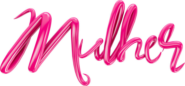 logotipo 3d mulher rosa, coracao dia da mulher, data comemorativa dia dos namorados