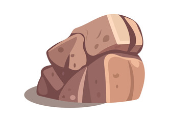 Stones of colorful set. A whimsical design feature a nature stone that brings the outdoors indoors, inviting viewers to appreciate the simplicity and grace of nature's creations. Vector illustration.