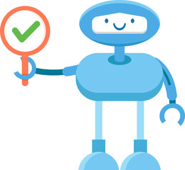 Robot Character and Check Mark
