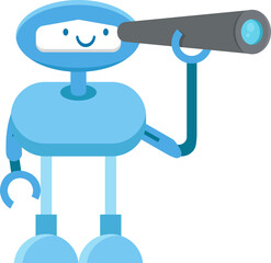 Robot Character Using Binoculars
