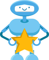 Robot Character Holding Star
