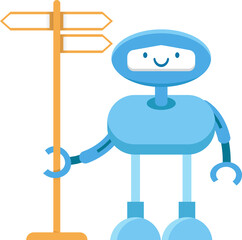 Robot Character and Signpost
