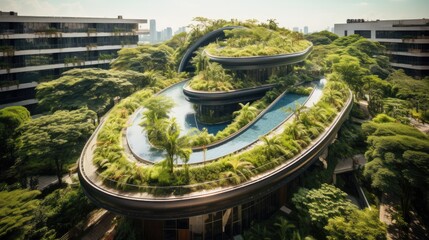 Panoramic view of the Singapore Botanical Garden.