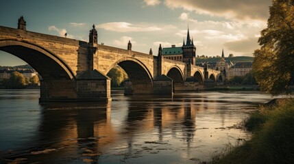 Charles Bridge over the Vltava river in Prague, Czech Republic