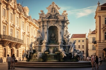 Fototapeta na wymiar Fountain of Neptune in Prague, Czech Republic.