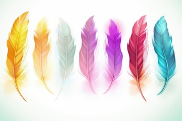 Chakra Feather Banner Vibrant Energy Centers on Feathery Background