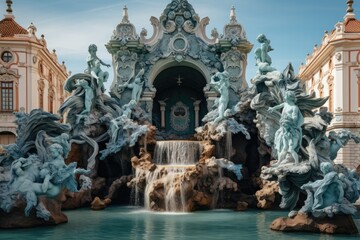 Obraz premium Fountain in front of the Royal Palace in Macau, China