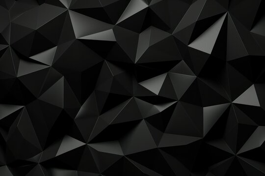 Chaotic black low poly surface computer generated abstract background