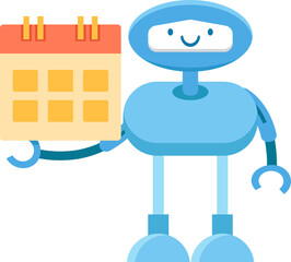 Robot Character Holding Calendar
