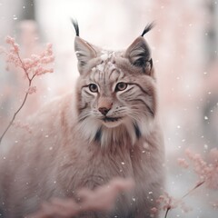 lynx in the snow