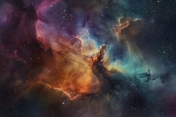 Obraz na płótnie Canvas Ethereal Nebula in Pastel Hues