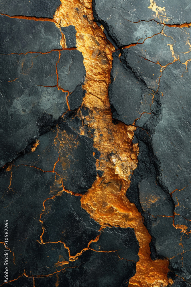 Poster an abstract representation of mercury amalgamation in gold mining.