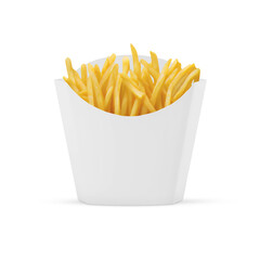 French Fries Packaging on white background