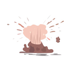 Volcano of colorful set. A whimsical cartoon design feature a volcanic eruption that invites viewers to witness the awe-inspiring forces of nature. Vector illustration.