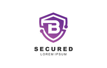 B Letter Shield logo template for symbol of business identity