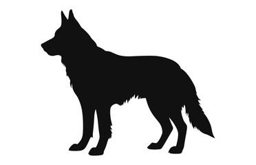 Alabai Dog black Silhouette vector isolated on a white background
