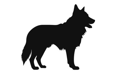 Alabai Dog black Silhouette vector isolated on a white background