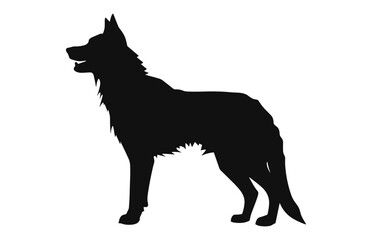 Alabai Dog black Silhouette vector isolated on a white background