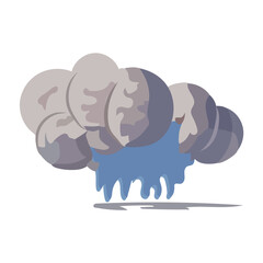 Volcano of colorful set. The cartoon design of this volcano smoke clouds adds an element of wonder and excitement, making it an ideal addition to any art collection. Vector illustration.