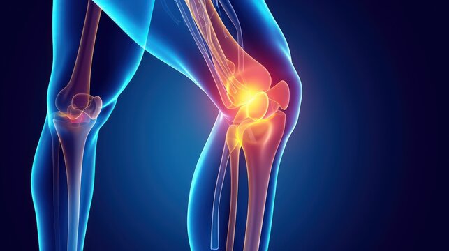 3d illustration of painful knee. Knee Pain concept. medical concept.