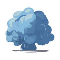 Volcano of colorful set. In this illustration, the smoke cloud takes center stage with its minimalist design, creating a bold and striking piece. Vector illustration.