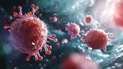 3d rendering of a immune cell, b cell, lymphocyte - obrazy, fototapety, plakaty