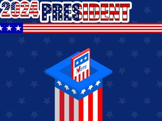 Presidential Election 2024 in United States. Vote day, November 5. US Election campaign.