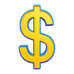 Obraz premium Dollar Sign symbol 3d isolated on transparent background