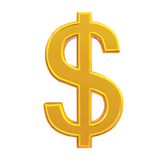Obraz premium Dollar Sign symbol 3d isolated on transparent background