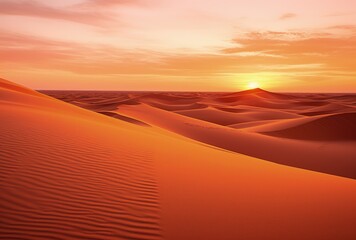 Fototapeta na wymiar Sunset in the Desert With Sand Dunes