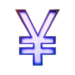 Fototapeta premium Yen Symbol 3d isolated on transparent background