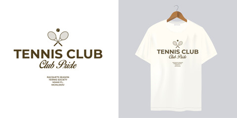 t shirt design, tennis logo - obrazy, fototapety, plakaty
