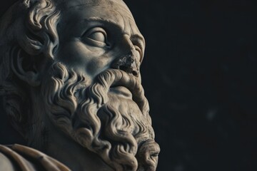 Fototapeta na wymiar Close-Up of Bearded Man Statue
