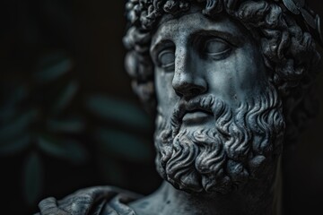 Fototapeta na wymiar Close Up of Bearded Man Statue
