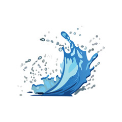 Water splash of colorful set. An artful illustration of a captivating water splash skillfully create a visually appealing image on a blank white canvas. Vector illustration.
