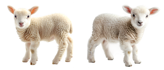 side view of sheep isolated on transparent background ,generative ai